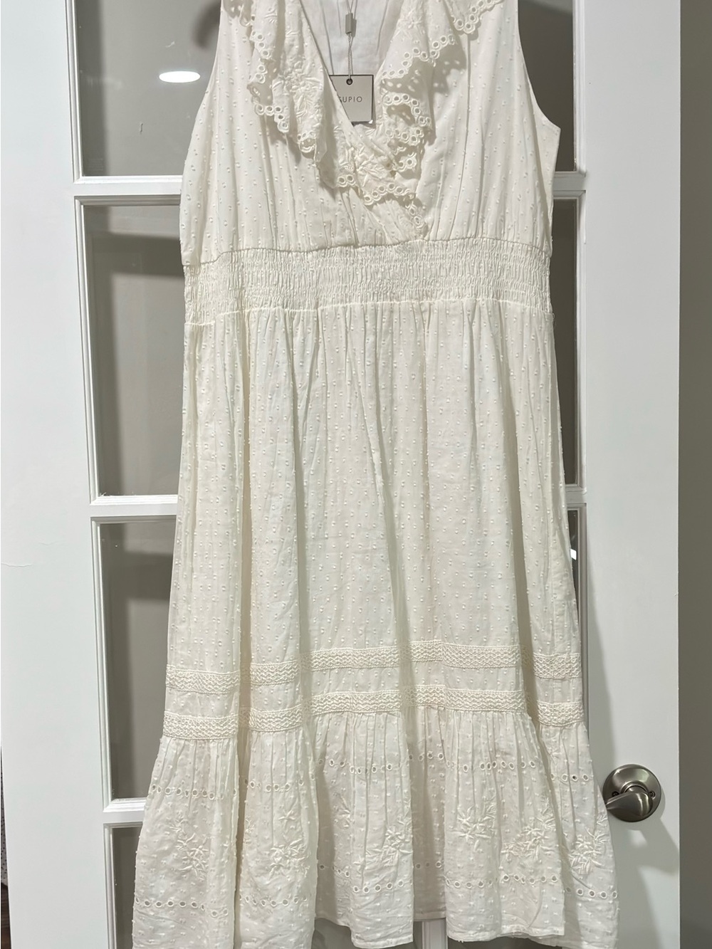 Cupio Ivory Eyelet Ruffle Sundress